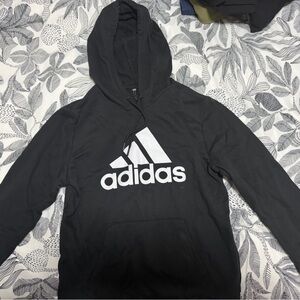 Adidas Black and White Logo Hoodie